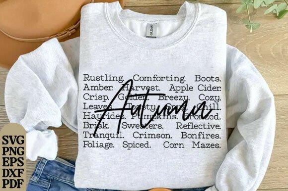 Autumn Words Png Svg Cozy Sweaters Graphics