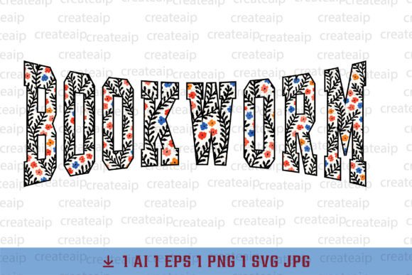 Bookworm SVG, Varsity Bookish Book PNG Graphics for T-Shirt Designs