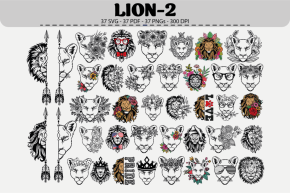 Lion Graphics for Editorial and Web Design