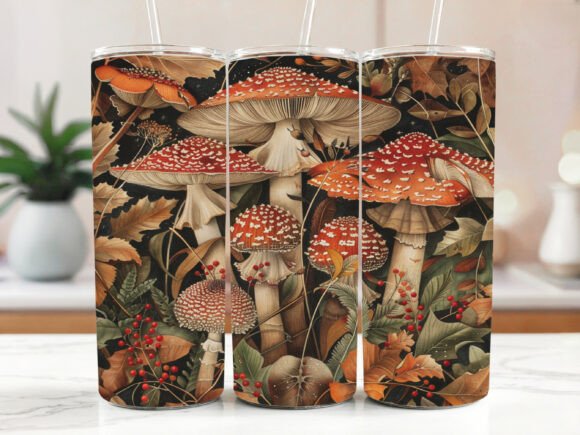 Mushroom Quote 20oz Skinny Tumbler Graphics