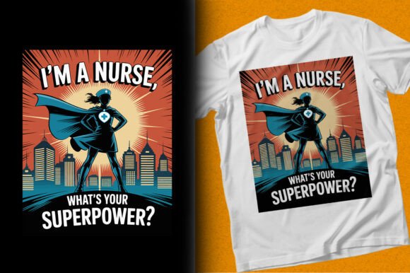 Nurse Superpower Girl T-Shirt Graphic