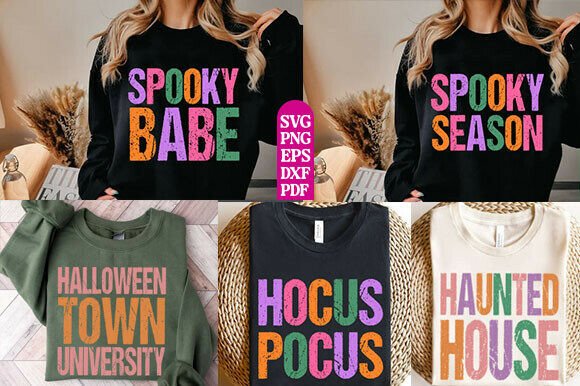 Retro Halloween Graphic Bundle for T-Shirt Designs